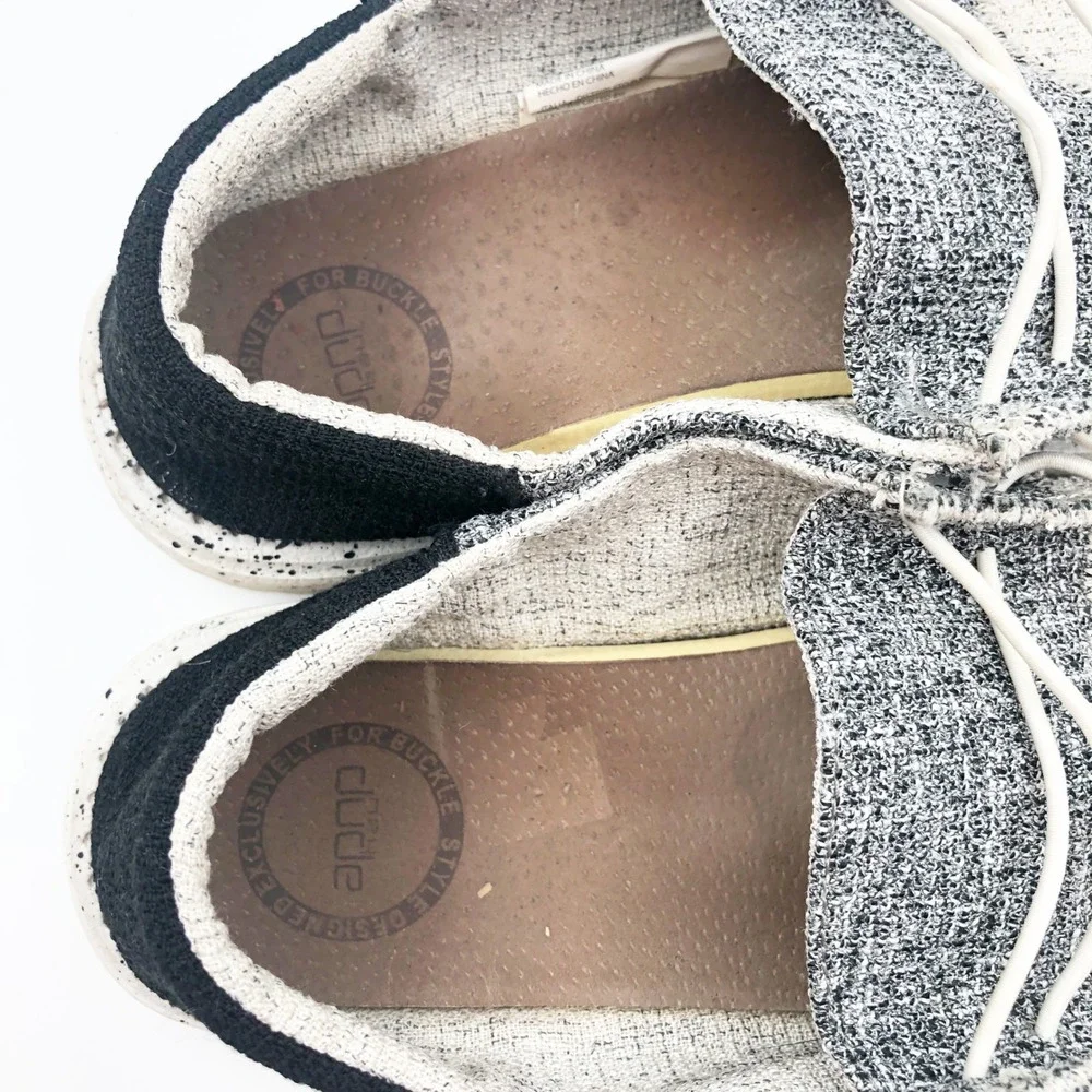 Hey Dude Shoes Womens 9 Wendy Loafers Multi Tri-Color Block Grey Cream Black